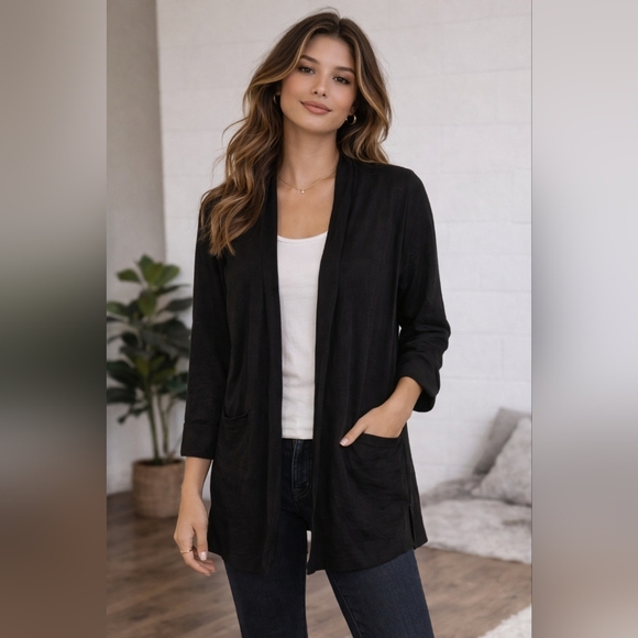 LC Lauren Conrad Jackets & Blazers - Black Open Front Cardigan